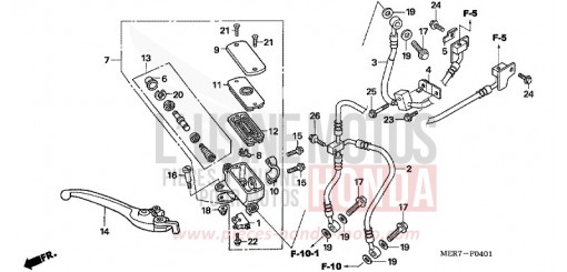 FR. BRAKE MASTER CYLINDER (CBF600SA6/NA6) CBF600NA6 de 2006